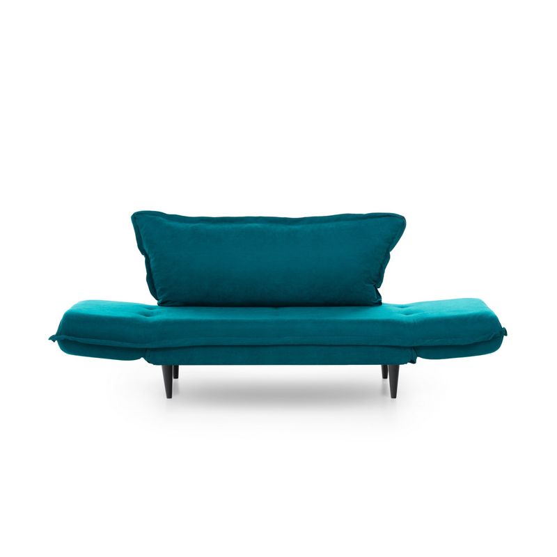 Casa si Gradina - Mobilier - Canapele si coltare - Canapele - Canapea extensibila, Hanah Home, stofa, verde petrol, 150x85x60 cm - Infinity.ro