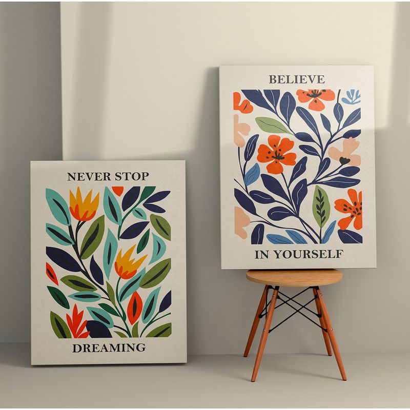 Casa si Gradina - Decoratiuni - Tablouri - Tablou decorativ, Wallxpert, panza, multicolor, 50x70 cm, set 2 bucati, 910NVT1303 - Infinity.ro