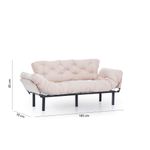 Casa si Gradina - Mobilier - Canapele si coltare - Canapele - Canapea extensibila 3 locuri, Hanah Home, metal, crem, 185x85x70 cm - Infinity.ro