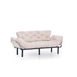 Casa si Gradina - Mobilier - Canapele si coltare - Canapele - Canapea extensibila 3 locuri, Hanah Home, metal, crem, 185x85x70 cm - Infinity.ro