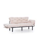 Casa si Gradina - Mobilier - Canapele si coltare - Canapele - Canapea extensibila 3 locuri, Hanah Home, metal, crem, 185x85x70 cm - Infinity.ro