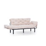 Casa si Gradina - Mobilier - Canapele si coltare - Canapele - Canapea extensibila 3 locuri, Hanah Home, metal, crem, 185x85x70 cm - Infinity.ro