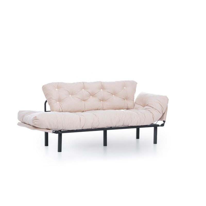 Casa si Gradina - Mobilier - Canapele si coltare - Canapele - Canapea extensibila 3 locuri, Hanah Home, metal, crem, 185x85x70 cm - Infinity.ro