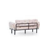Casa si Gradina - Mobilier - Canapele si coltare - Canapele - Canapea extensibila 3 locuri, Hanah Home, metal, crem, 185x85x70 cm - Infinity.ro
