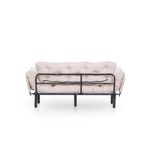 Casa si Gradina - Mobilier - Canapele si coltare - Canapele - Canapea extensibila 3 locuri, Hanah Home, metal, crem, 185x85x70 cm - Infinity.ro