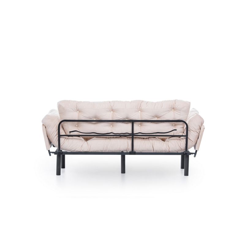 Casa si Gradina - Mobilier - Canapele si coltare - Canapele - Canapea extensibila 3 locuri, Hanah Home, metal, crem, 185x85x70 cm - Infinity.ro