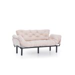 Casa si Gradina - Mobilier - Canapele si coltare - Canapele - Canapea extensibila 3 locuri, Hanah Home, metal, crem, 185x85x70 cm - Infinity.ro