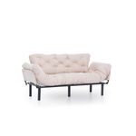 Casa si Gradina - Mobilier - Canapele si coltare - Canapele - Canapea extensibila 3 locuri, Hanah Home, metal, crem, 185x85x70 cm - Infinity.ro