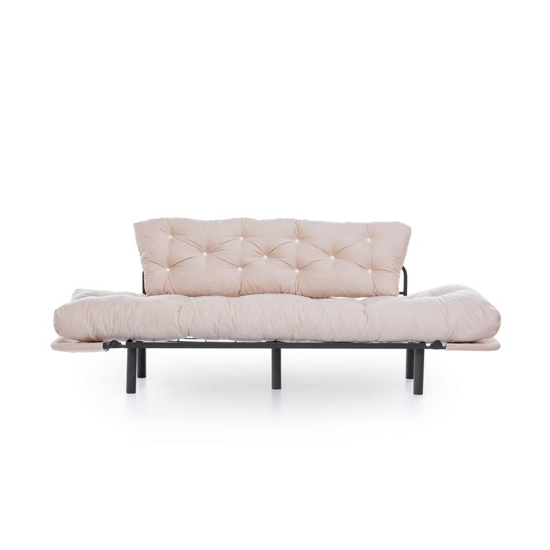 Casa si Gradina - Mobilier - Canapele si coltare - Canapele - Canapea extensibila 3 locuri, Hanah Home, metal, crem, 185x85x70 cm - Infinity.ro