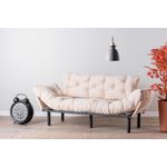 Casa si Gradina - Mobilier - Canapele si coltare - Canapele - Canapea extensibila 3 locuri, Hanah Home, metal, crem, 185x85x70 cm - Infinity.ro