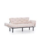 Casa si Gradina - Mobilier - Canapele si coltare - Canapele - Canapea extensibila 3 locuri, Hanah Home, metal, crem, 185x85x70 cm - Infinity.ro