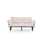 Casa si Gradina - Mobilier - Canapele si coltare - Canapele - Canapea extensibila 3 locuri, Hanah Home, metal, crem, 185x85x70 cm - Infinity.ro