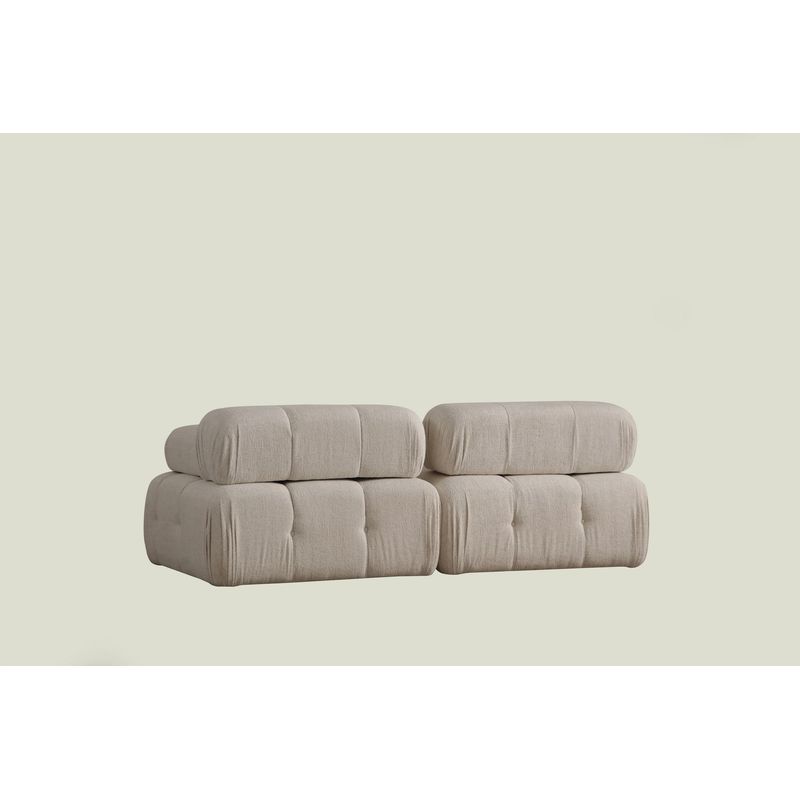Casa si Gradina - Mobilier - Canapele si coltare - Canapele - Canapea 2 locuri, Hanah Home, poliester, crem, 200x100x80 cm - Infinity.ro