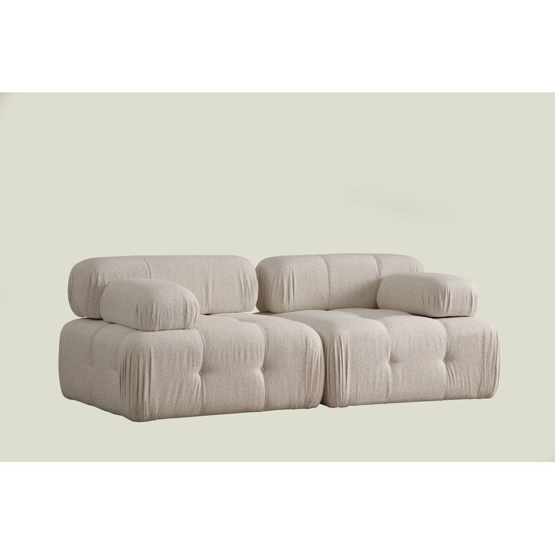 Casa si Gradina - Mobilier - Canapele si coltare - Canapele - Canapea 2 locuri, Hanah Home, poliester, crem, 200x100x80 cm - Infinity.ro