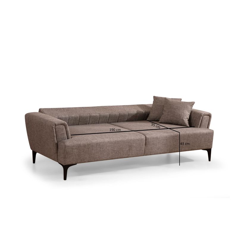 Casa si Gradina - Mobilier - Canapele si coltare - Canapele - Canapea extensibila 3 locuri, Atelier Del Sofa, lemn fag si placi aglomerate, maro deschis, 230x95x77 cm - Infinity.ro