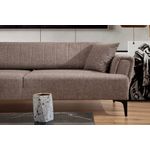 Casa si Gradina - Mobilier - Canapele si coltare - Canapele - Canapea extensibila 3 locuri, Atelier Del Sofa, lemn fag si placi aglomerate, maro deschis, 230x95x77 cm - Infinity.ro