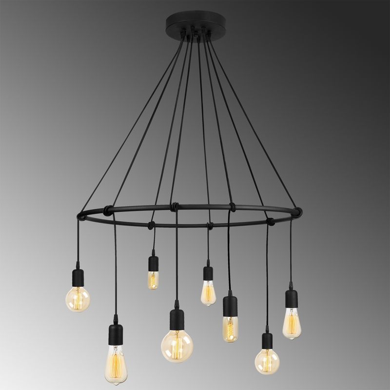Casa si Gradina - Corpuri si surse de iluminat - Lustre si pendule - Candelabru, Opviq, metal, negru, diametru 80 cm, inaltime 180 cm - Infinity.ro