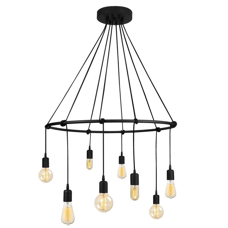 Casa si Gradina - Corpuri si surse de iluminat - Lustre si pendule - Candelabru, Opviq, metal, negru, diametru 80 cm, inaltime 180 cm - Infinity.ro
