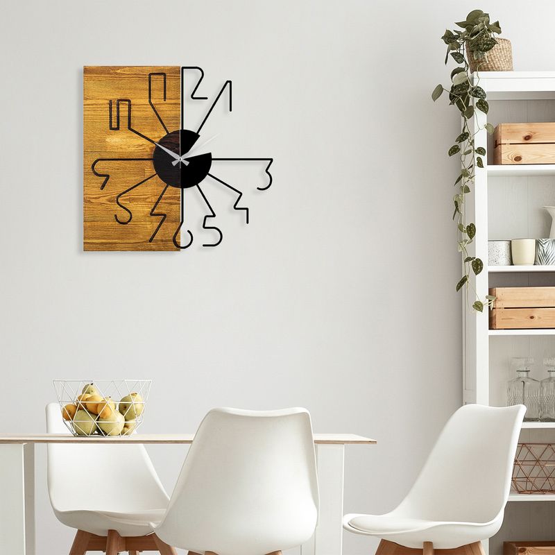Casa si Gradina - Decoratiuni - Ceasuri - Ceas de perete decorativ, Wallxpert, lemn, nuc, negru, 58x3x58 cm - Infinity.ro
