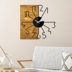 Casa si Gradina - Decoratiuni - Ceasuri - Ceas de perete decorativ, Wallxpert, lemn, nuc, negru, 58x3x58 cm - Infinity.ro