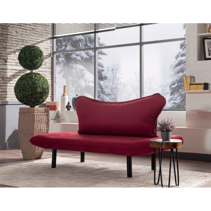 Casa si Gradina - Mobilier - Canapele si coltare - Canapele - Canapea extensibila, Hanah Home, cadru metalic, maro, 150x75x70 cm - Infinity.ro