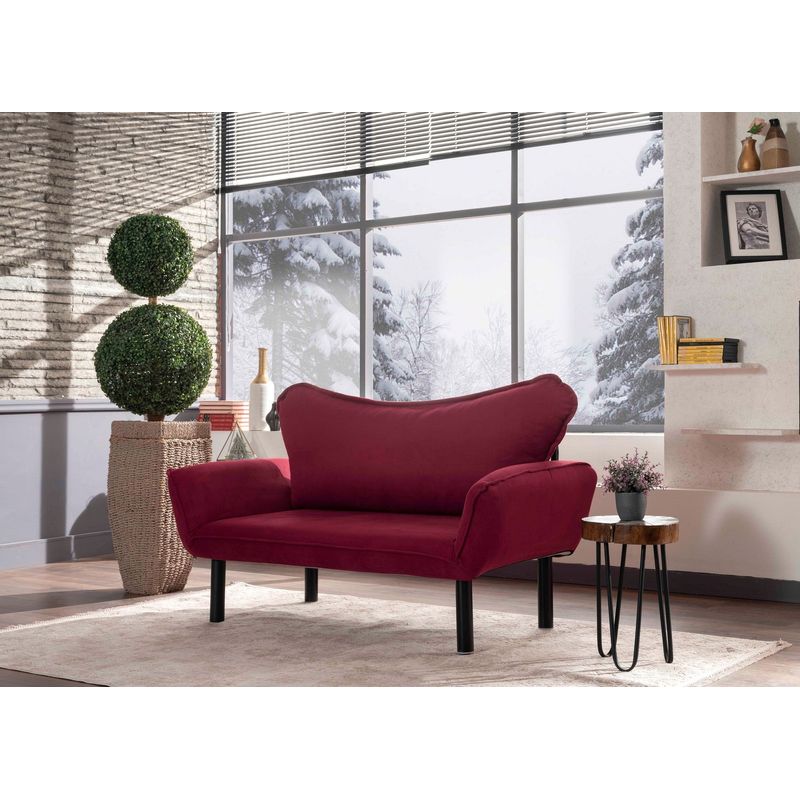 Casa si Gradina - Mobilier - Canapele si coltare - Canapele - Canapea extensibila, Hanah Home, cadru metalic, maro, 150x75x70 cm - Infinity.ro