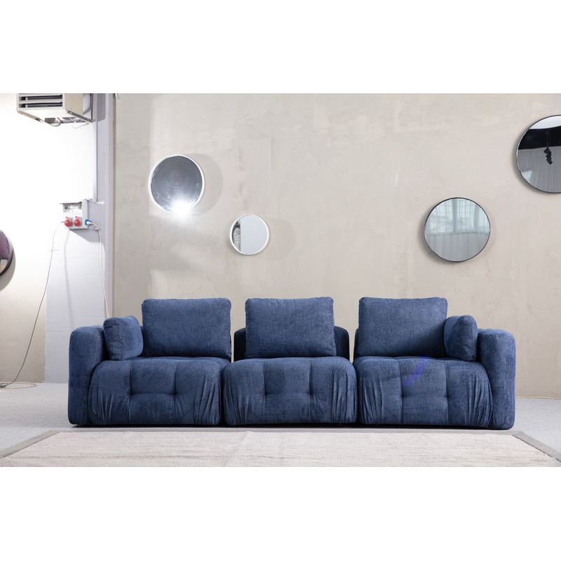 Casa si Gradina - Mobilier - Canapele si coltare - Canapele - Canapea 3 locuri, Atelier Del Sofa, lemn fag si pal, albastru marin, 290x100x65 cm - Infinity.ro