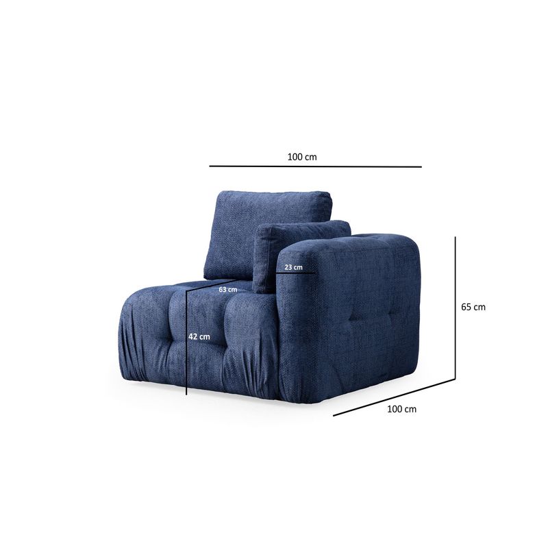 Casa si Gradina - Mobilier - Canapele si coltare - Canapele - Canapea 3 locuri, Atelier Del Sofa, lemn fag si pal, albastru marin, 290x100x65 cm - Infinity.ro