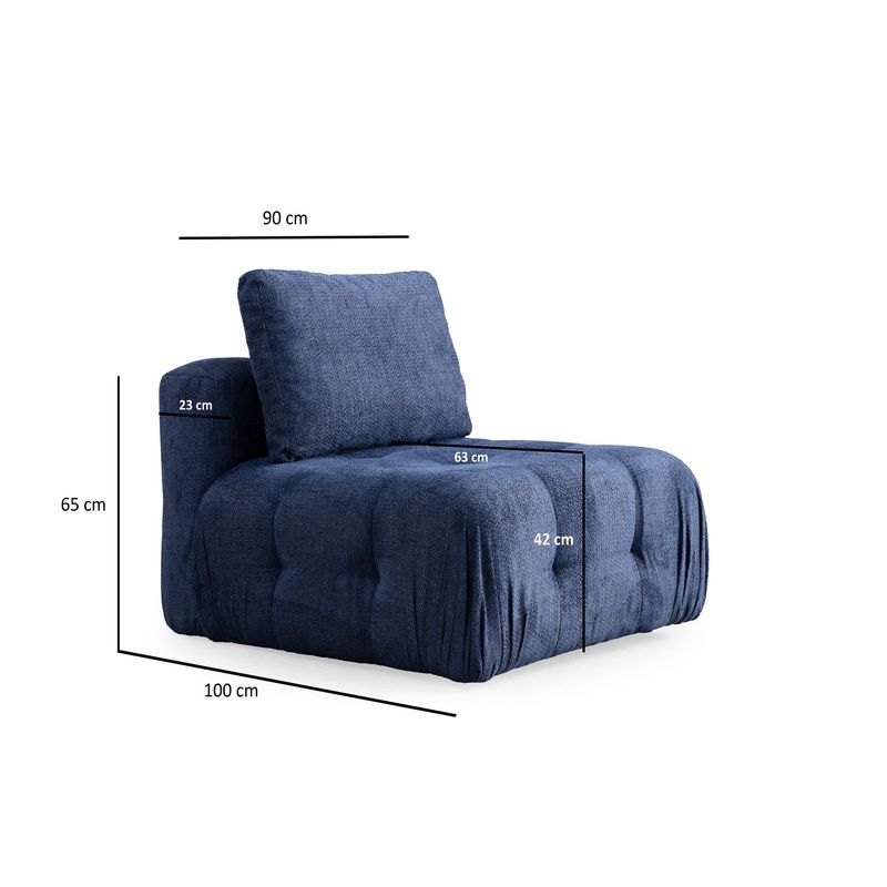 Casa si Gradina - Mobilier - Canapele si coltare - Canapele - Canapea 3 locuri, Atelier Del Sofa, lemn fag si pal, albastru marin, 290x100x65 cm - Infinity.ro