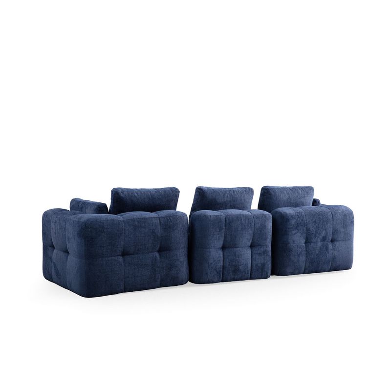 Casa si Gradina - Mobilier - Canapele si coltare - Canapele - Canapea 3 locuri, Atelier Del Sofa, lemn fag si pal, albastru marin, 290x100x65 cm - Infinity.ro