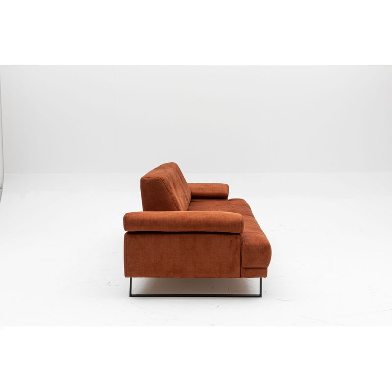 Casa si Gradina - Mobilier - Canapele si coltare - Canapele - Canapea extensibila, Hanah Home, lemn fag si PAL, portocaliu, 239x99x83 cm - Infinity.ro