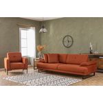 Casa si Gradina - Mobilier - Canapele si coltare - Canapele - Canapea extensibila, Hanah Home, lemn fag si PAL, portocaliu, 239x99x83 cm - Infinity.ro