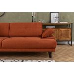 Casa si Gradina - Mobilier - Canapele si coltare - Canapele - Canapea extensibila, Hanah Home, lemn fag si PAL, portocaliu, 239x99x83 cm - Infinity.ro
