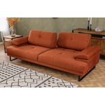 Casa si Gradina - Mobilier - Canapele si coltare - Canapele - Canapea extensibila, Hanah Home, lemn fag si PAL, portocaliu, 239x99x83 cm - Infinity.ro