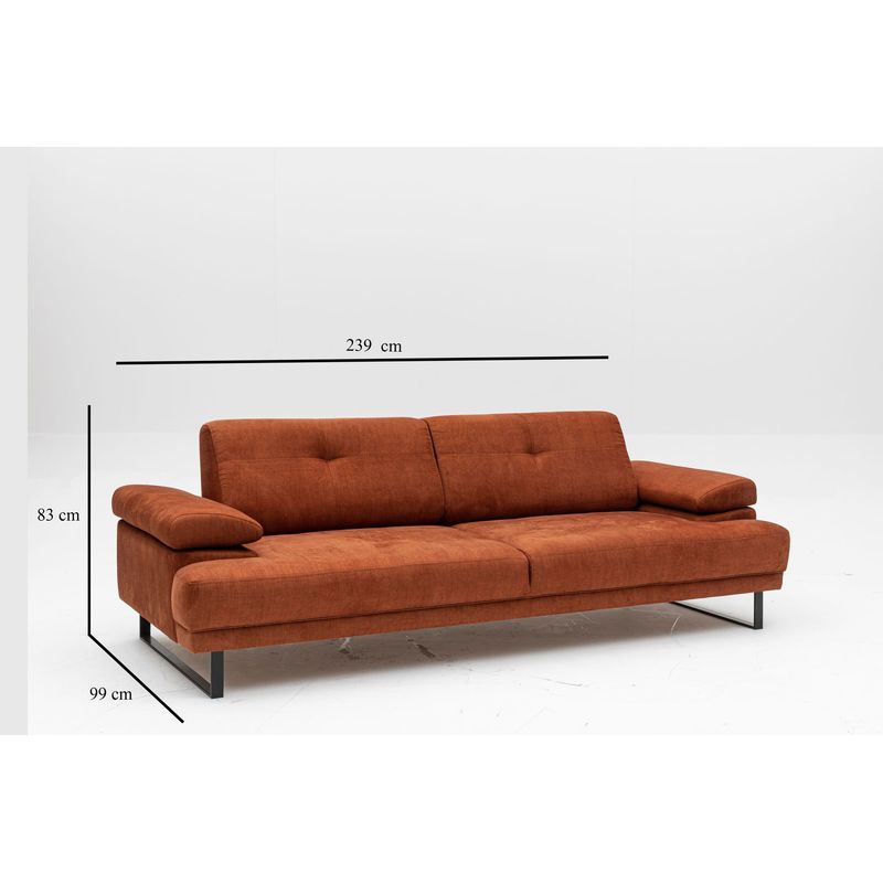 Casa si Gradina - Mobilier - Canapele si coltare - Canapele - Canapea extensibila, Hanah Home, lemn fag si PAL, portocaliu, 239x99x83 cm - Infinity.ro