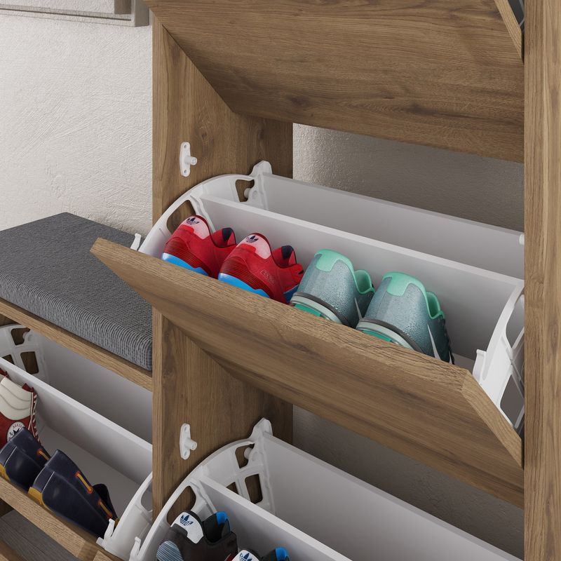 Casa si Gradina - Mobilier - Dulapuri si sifoniere - Dulapuri pantofi - Dulap pantofi, Hanah Home, pal melaminat, hitit, 105x26x118.5 cm - Infinity.ro