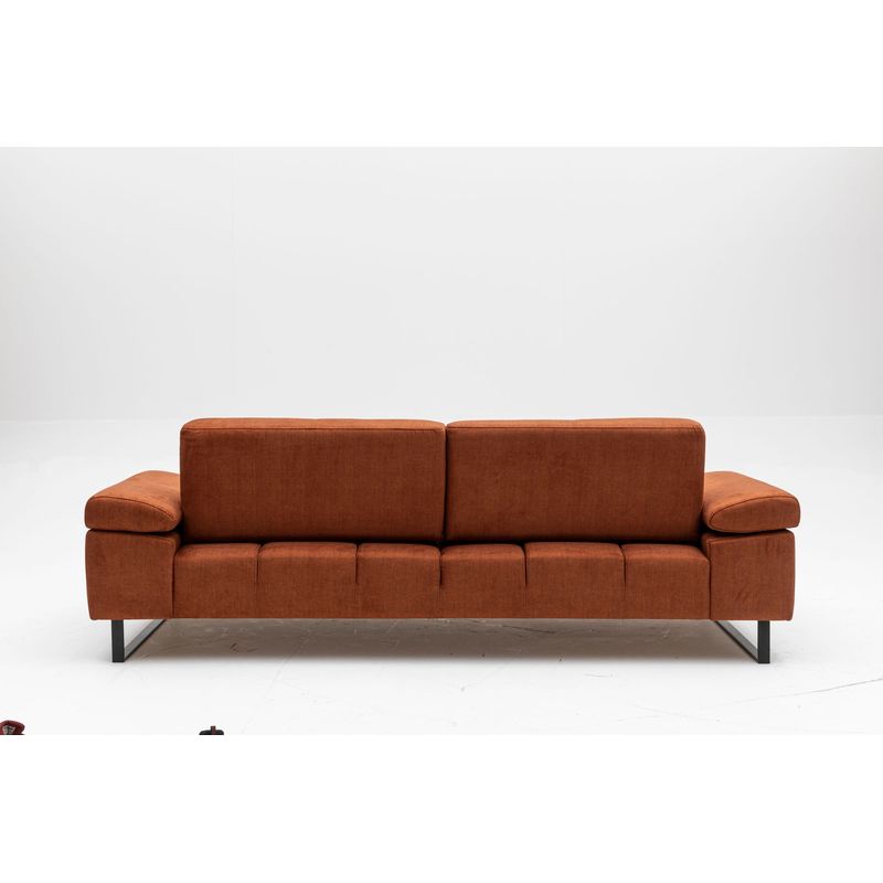 Casa si Gradina - Mobilier - Canapele si coltare - Canapele - Canapea extensibila, Hanah Home, lemn fag si PAL, portocaliu, 239x99x83 cm - Infinity.ro