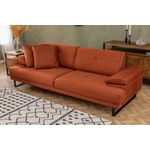 Casa si Gradina - Mobilier - Canapele si coltare - Canapele - Canapea extensibila, Hanah Home, lemn fag si PAL, portocaliu, 239x99x83 cm - Infinity.ro