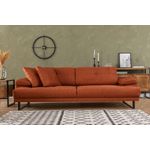 Casa si Gradina - Mobilier - Canapele si coltare - Canapele - Canapea extensibila, Hanah Home, lemn fag si PAL, portocaliu, 239x99x83 cm - Infinity.ro
