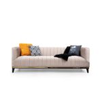 Casa si Gradina - Mobilier - Canapele si coltare - Canapele - Canapea 3 locuri, Hanah Home, lemn fag si pal, bej, 222x89x75 cm - Infinity.ro