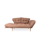 Casa si Gradina - Mobilier - Canapele si coltare - Canapele - Canapea extensibila, Hanah Home, metal, stofa in, maro deschis, 200x70 cm - Infinity.ro