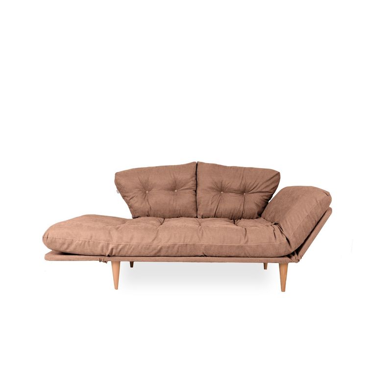 Casa si Gradina - Mobilier - Canapele si coltare - Canapele - Canapea extensibila, Hanah Home, metal, stofa in, maro deschis, 200x70 cm - Infinity.ro