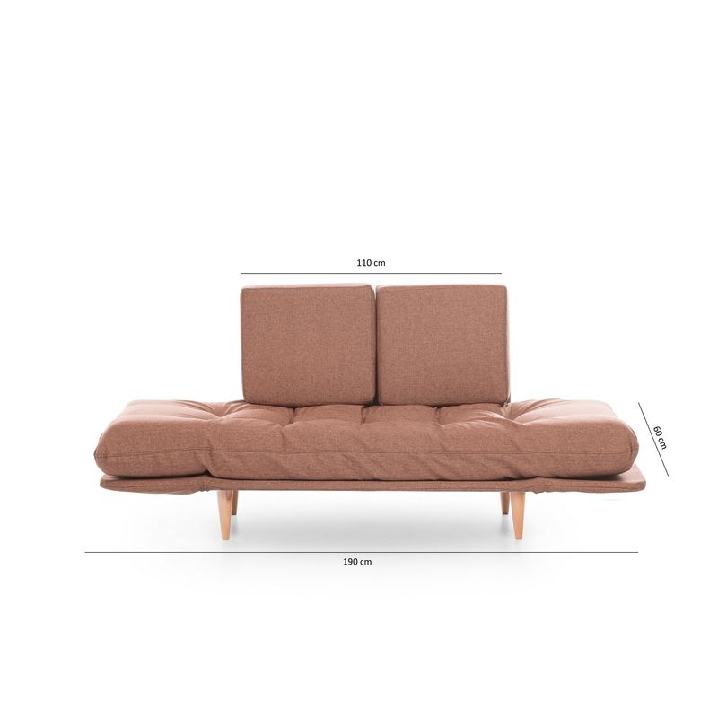 Casa si Gradina - Mobilier - Canapele si coltare - Canapele - Canapea extensibila, Hanah Home, metal, stofa in, maro deschis, 200x70 cm - Infinity.ro