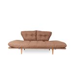Casa si Gradina - Mobilier - Canapele si coltare - Canapele - Canapea extensibila, Hanah Home, metal, stofa in, maro deschis, 200x70 cm - Infinity.ro