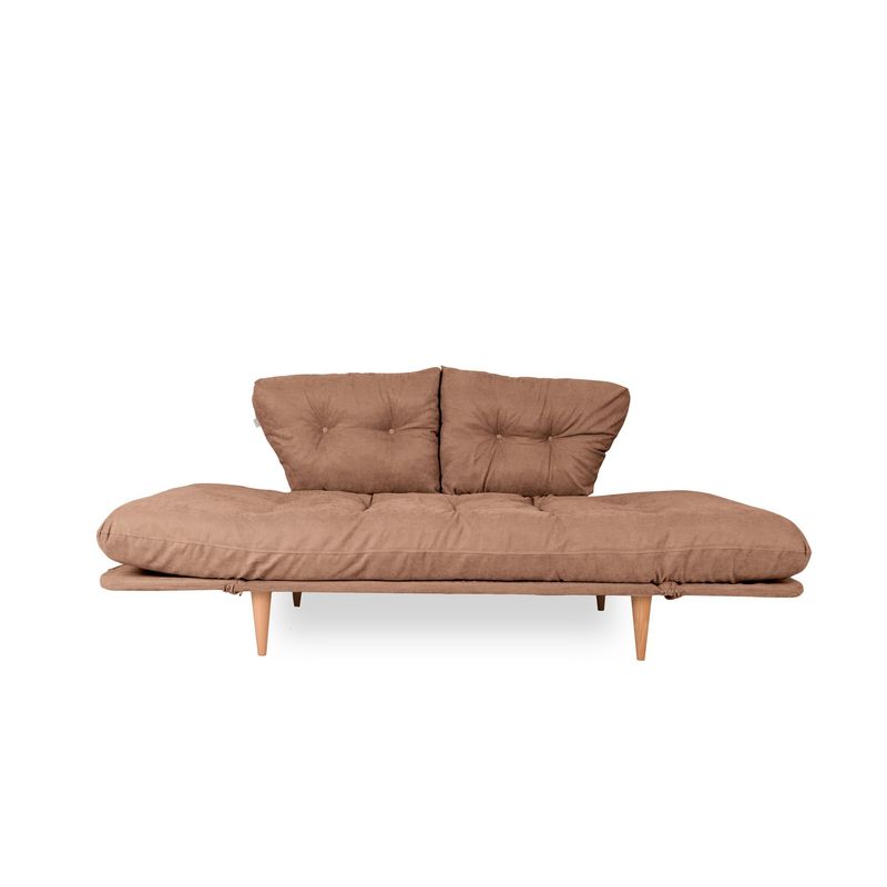 Casa si Gradina - Mobilier - Canapele si coltare - Canapele - Canapea extensibila, Hanah Home, metal, stofa in, maro deschis, 200x70 cm - Infinity.ro