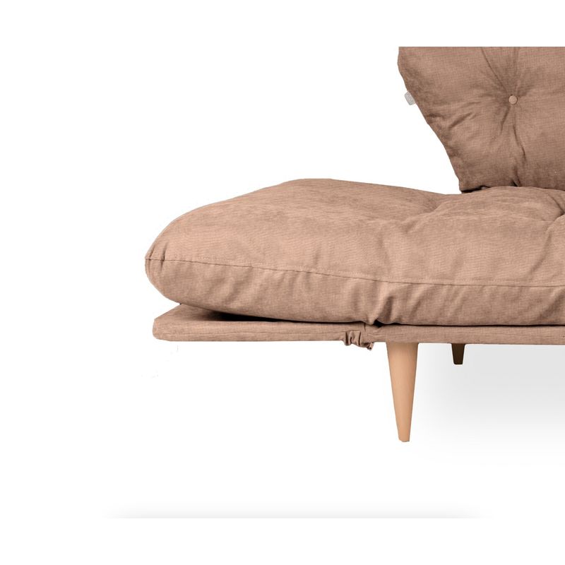 Casa si Gradina - Mobilier - Canapele si coltare - Canapele - Canapea extensibila, Hanah Home, metal, stofa in, maro deschis, 200x70 cm - Infinity.ro
