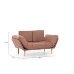 Casa si Gradina - Mobilier - Canapele si coltare - Canapele - Canapea extensibila, Hanah Home, metal, stofa in, maro deschis, 200x70 cm - Infinity.ro
