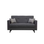 Casa si Gradina - Mobilier - Canapele si coltare - Canapele - Canapea extensibila, Atelier Del Sofa, cadru metal lemn, gri inchis, 151x86x75 cm - Infinity.ro