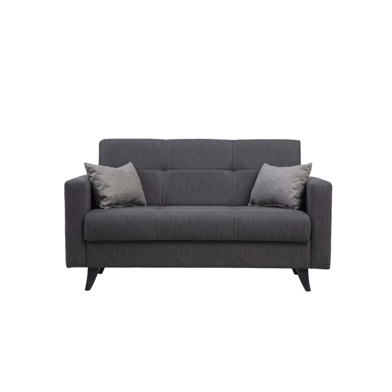 Casa si Gradina - Mobilier - Canapele si coltare - Canapele - Canapea extensibila, Atelier Del Sofa, cadru metal lemn, gri inchis, 151x86x75 cm - Infinity.ro