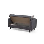 Casa si Gradina - Mobilier - Canapele si coltare - Canapele - Canapea extensibila, Atelier Del Sofa, cadru metal lemn, gri inchis, 151x86x75 cm - Infinity.ro